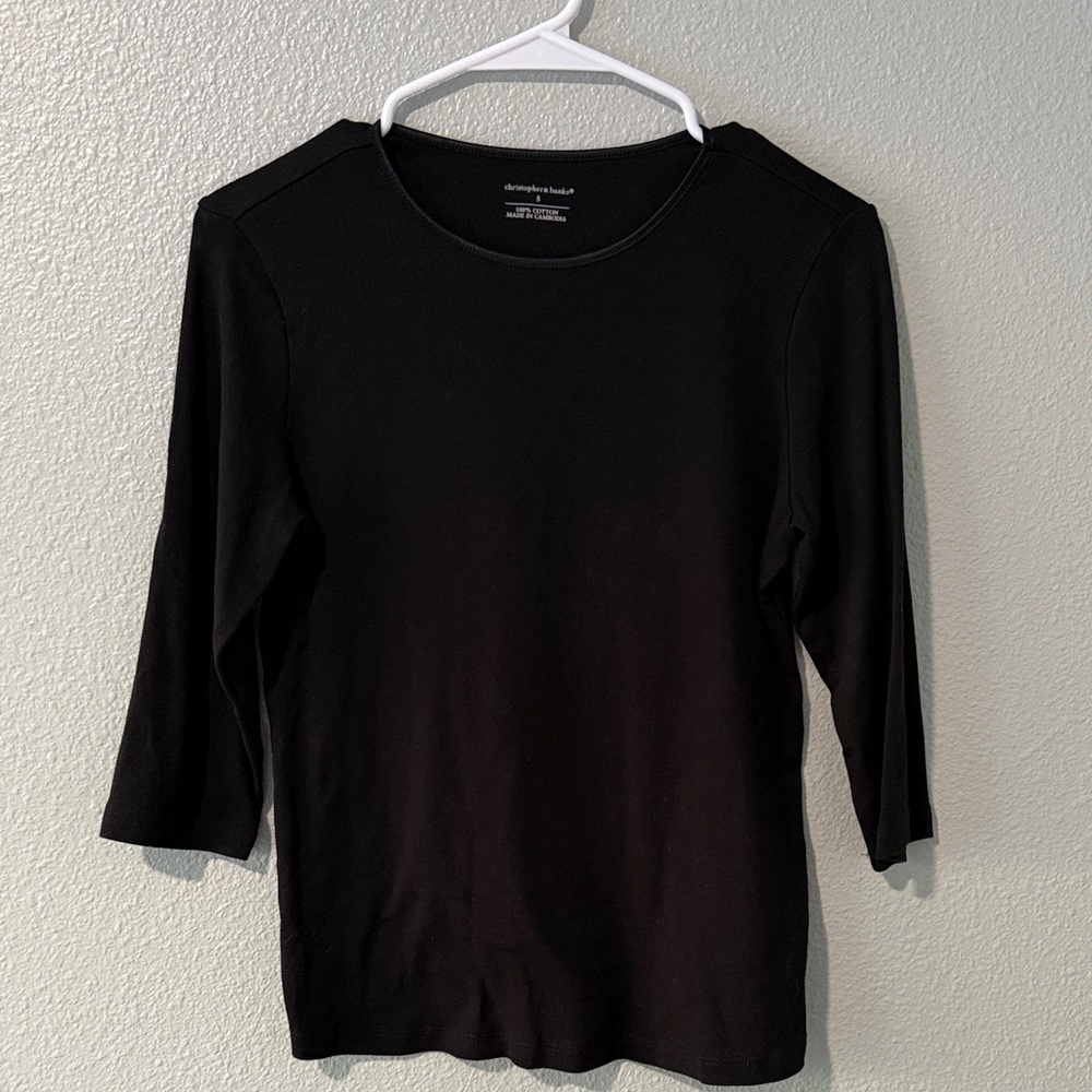 Christopher & Banks Black Long Sleeve Top